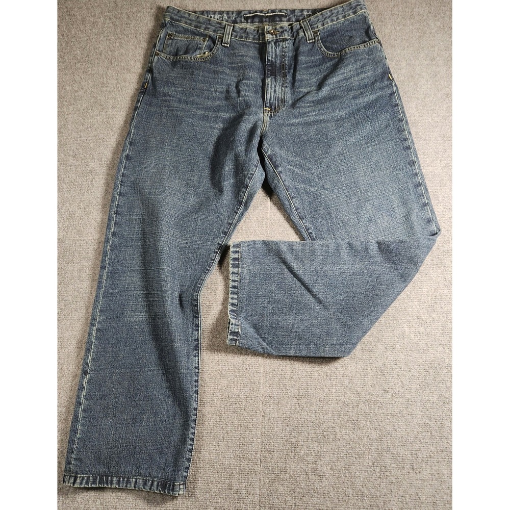Nautica Jeans Mens 38x32 P08832C Blue Straight Leg Denim EXCELLENT